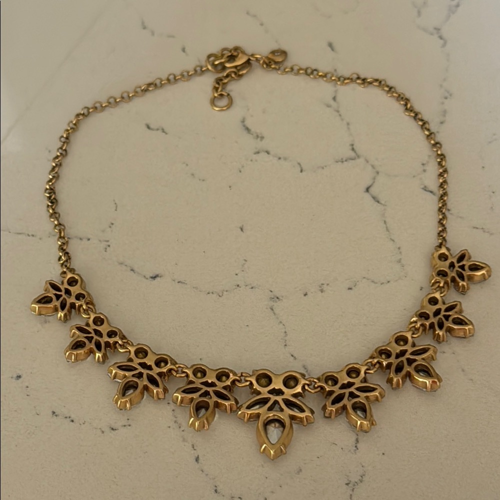 J. Crew Women's Fashion Jewelry Gold Crystal Necklace OS EUC - Picture 8 of 11